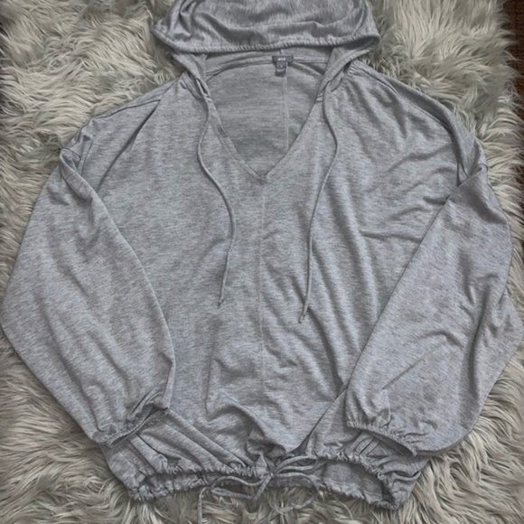 Aerie Gray Cinched Hoodie - Picture 2 of 3